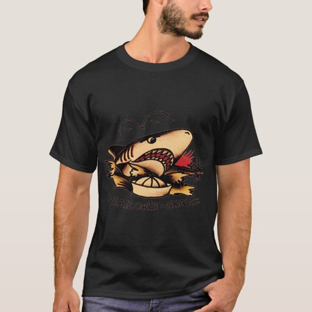 Shark Sailors Grave Americanraditional Sailor Jerr T-Shirt (Vorderseite)
