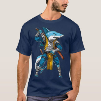 Shark Samurai Ninja Kung Fu Krieger für Kampfkünst T-Shirt