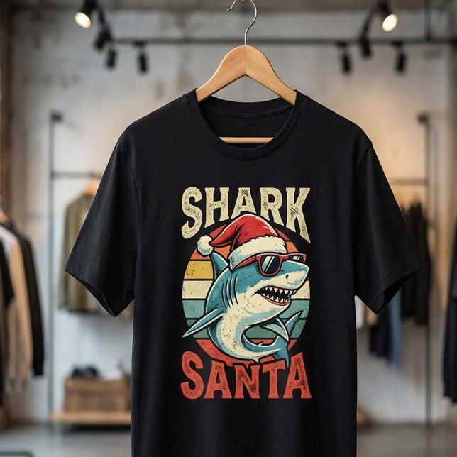 Shark Santa Christmas T-Shirt,Funny Shark Holiday T-Shirt (Von Creator hochgeladen)