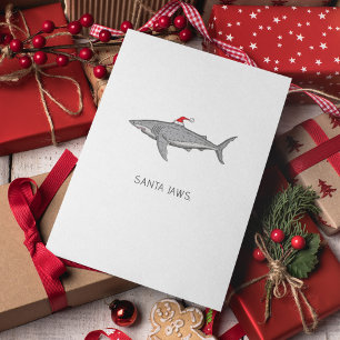 Shark Santa Jaws Funny Christmas Sprichwort Feiertagskarte