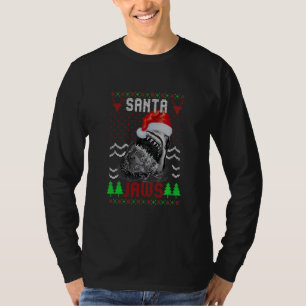 Shark Santa Ugly Sweater Christmas Funny Design T-Shirt