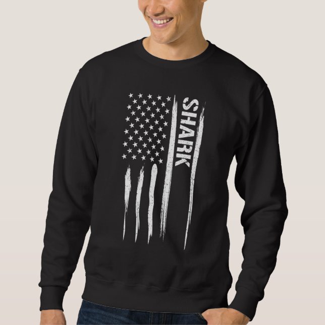 Shark Shark - American Flag Sayings_1 Sweatshirt (Vorderseite)