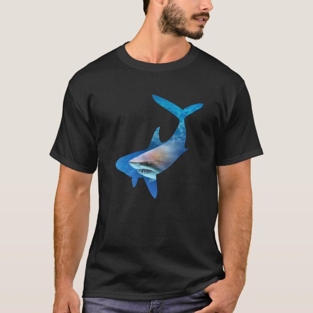 Shark Silhouette 01 Männer Frauen Erwachsene: T-Shirt (Vorderseite)