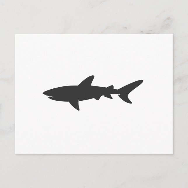 Shark-Silhouette - Hintergrundfarbe auswählen Postkarte (Vorderseite)