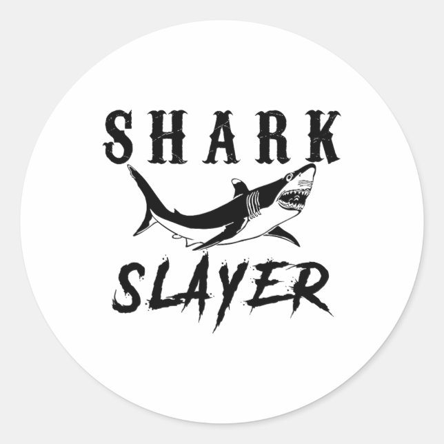 Shark Slayer Shark Fishing And Salt Water Anglers  Runder Aufkleber (Vorderseite)