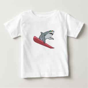 Shark Snowboarder Snowboard Baby T-shirt