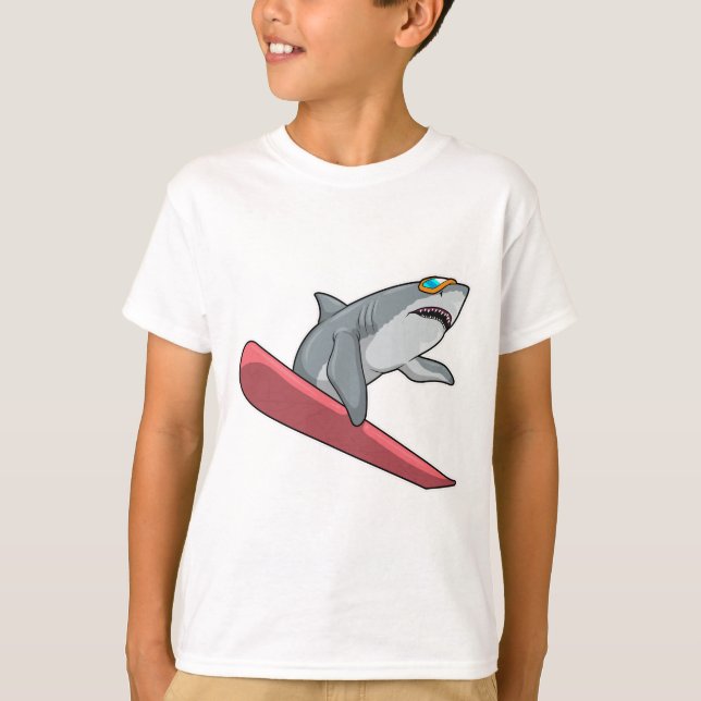 Shark Snowboarder Snowboard T-Shirt (Vorderseite)