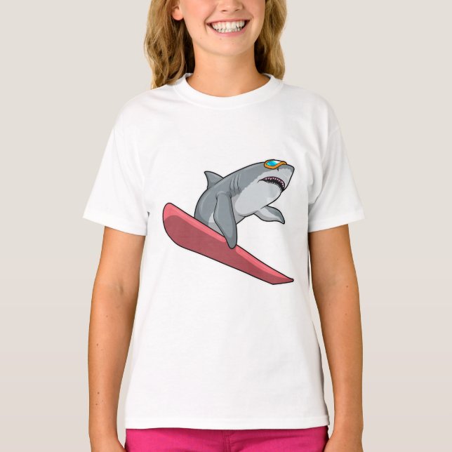 Shark Snowboarder Snowboard T-Shirt (Vorderseite)