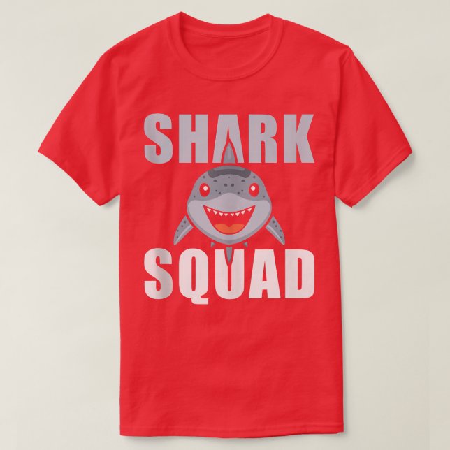 Shark Squad Shark Team Crew Familien lustiger Hai T-Shirt (Design vorne)