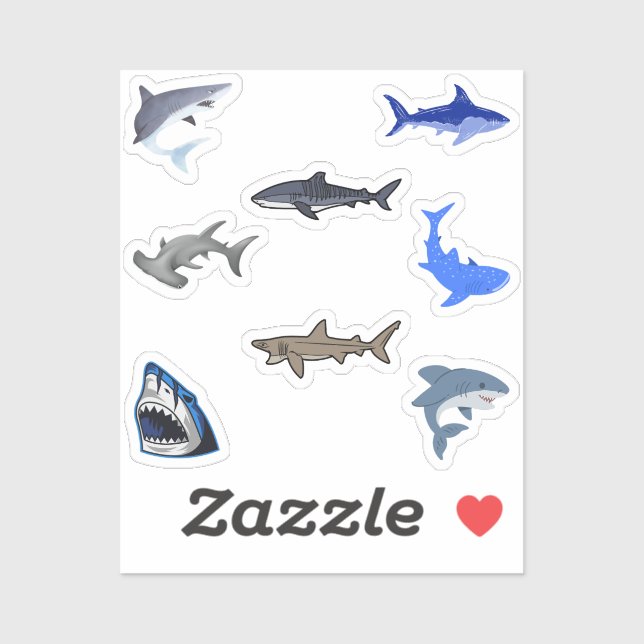 Shark Stickers Aufkleber (Blatt)
