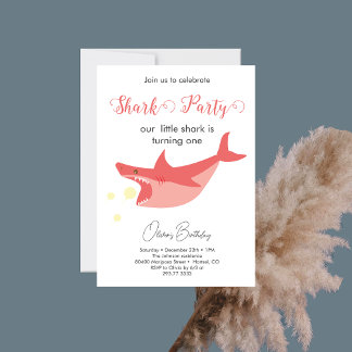 Shark Summer Party Baby Bash Geburtstagsparty Einladung