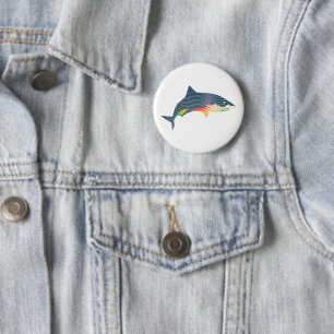 Shark Swoosh Illustration Button