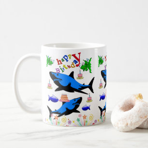 Shark Tasse Happy Birthday Tasse