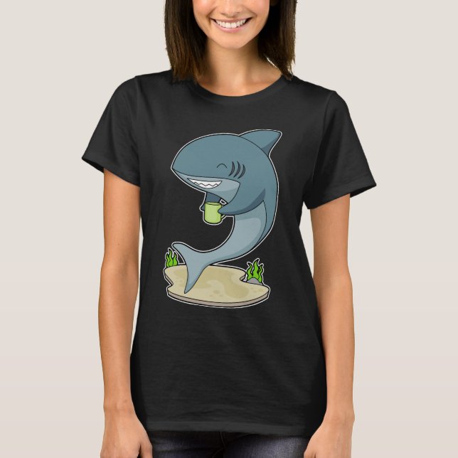 Shark-Tasse-Kaffee T-Shirt (Vorderseite)