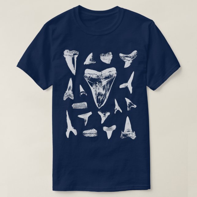 Shark Teeth Fossil Collector Tooth Hunter Geology T-Shirt (Design vorne)