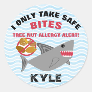 Shark Tree Nut Allergy Alert Stickers