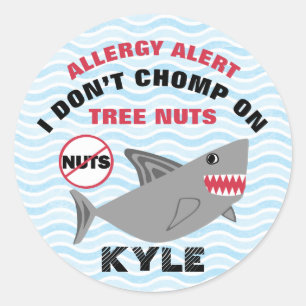 Shark Tree Nut Peanut Allergy Alert individuell an Runder Aufkleber