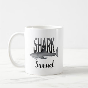 Shark Typografy Cool Ocean Personalisiert Animal Kaffeetasse