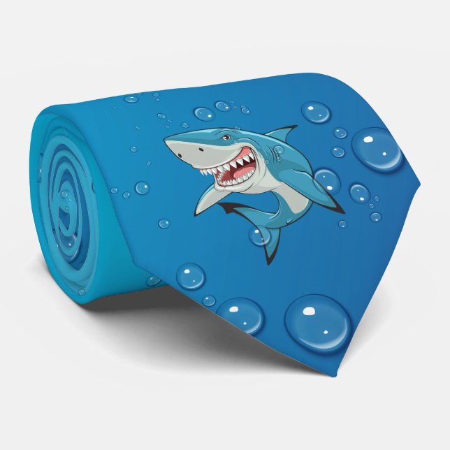 Shark Underwater Pattern Necktie Krawatte (Gerollt)