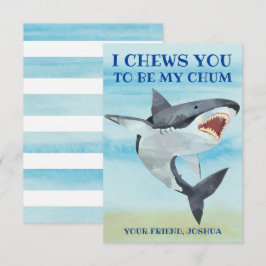 Shark Valentinstag Card for Kids Dankeskarte