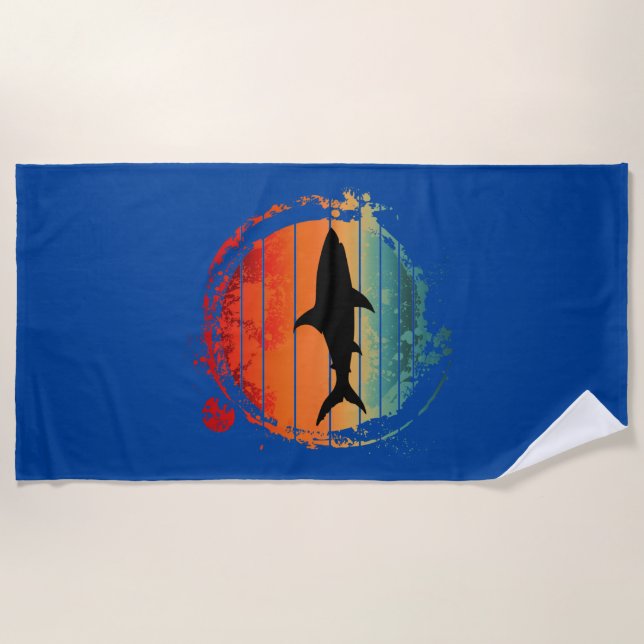 SHARK VINTAG RETRO STRANDTUCH (Vorderseite)