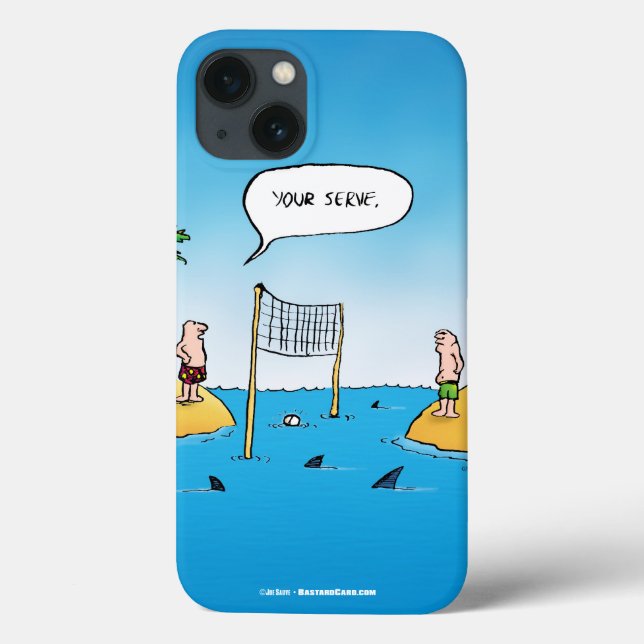 Shark Volleyball Funny Cartoon Case-Mate iPhone Hülle (Rückseite)