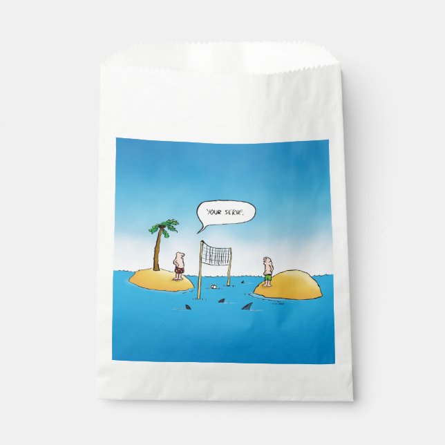 Shark Volleyball Funny Cartoon Geschenktütchen (Vorderseite)