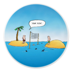 Shark Volleyball Funny Cartoon Keramikknauf