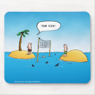 Shark Volleyball Funny Cartoon Mousepad