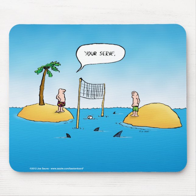 Shark Volleyball Funny Cartoon Mousepad (Vorne)