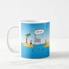 Shark Volleyball Funny Cartoon Tasse