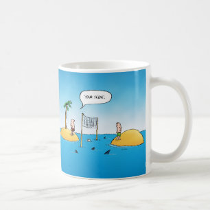 Shark Volleyball Funny Cartoon Tasse