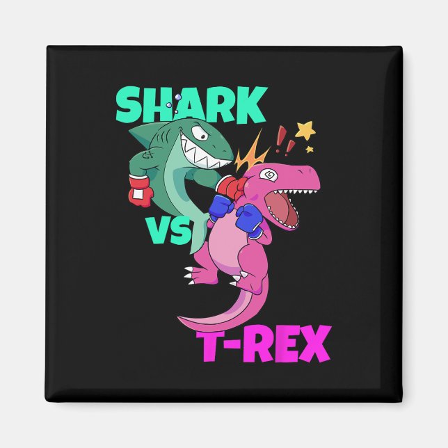 Shark Vs Dinosaur T Rex Boxhandschuhe für Kinder J Magnet (Vorne)