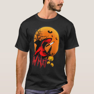 Shark was Beängstigender Hai mit Knife Pumpkin Bat T-Shirt