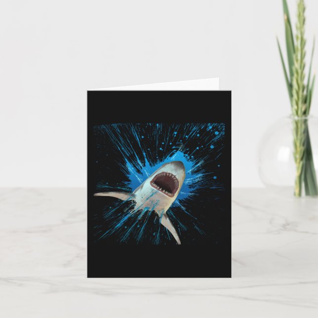 SHARK WASSER SPLASH OCEAN EINLADUNG (Vorderseite)