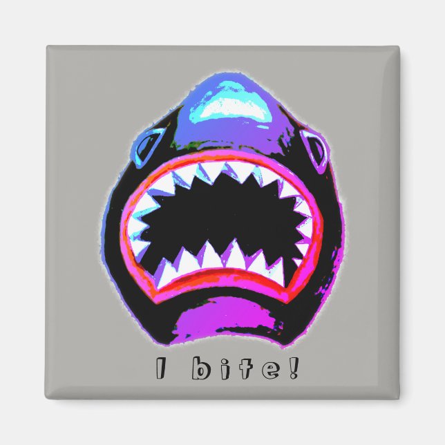 Shark Watercolor Pink Lila Illustration Magnet (Vorne)