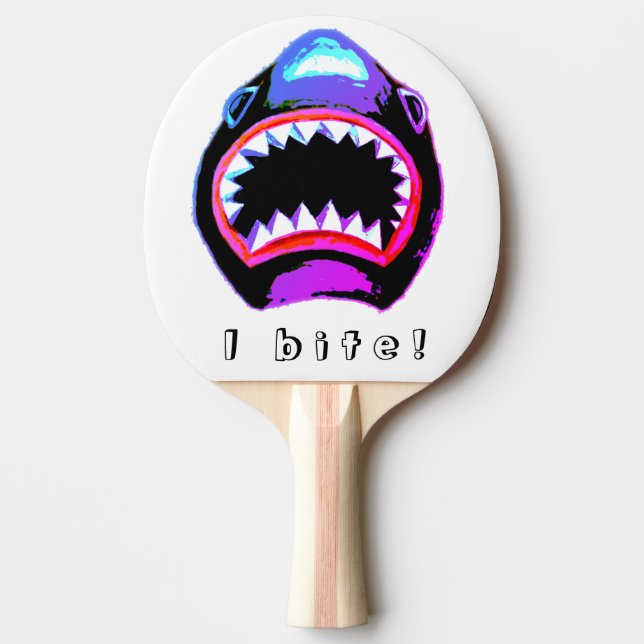 Shark Watercolor Pink Lila Illustration Tischtennis Schläger (Vorderseite)