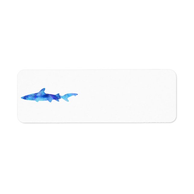 Shark Watercolor Silhouette Farbe Aquamarines blau (Vorne)