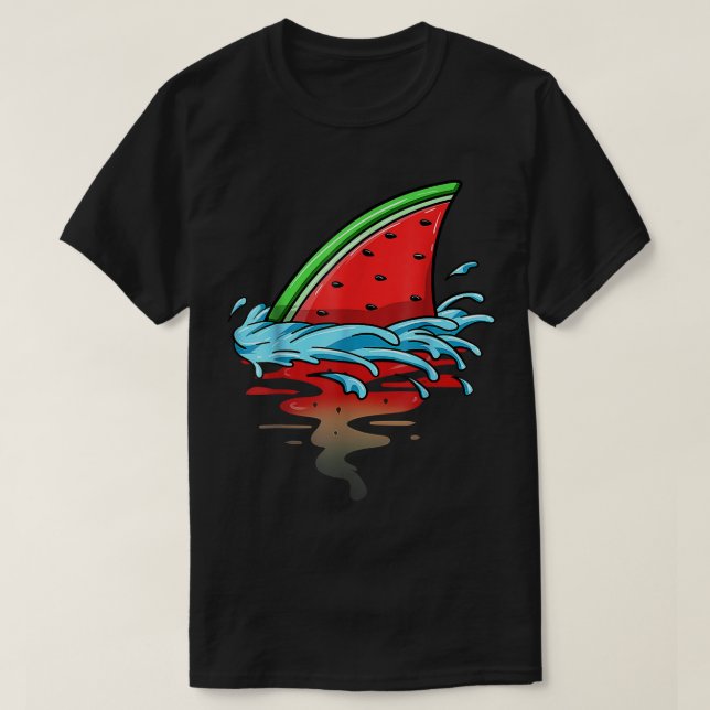 Shark Watermelon Lover Fisch Sommer Früchte Slice  T-Shirt (Design vorne)