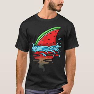 Shark Watermelon Lover Fisch Sommer Früchte Slice  T-Shirt
