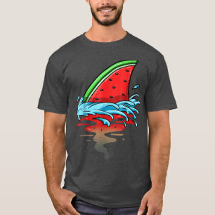 Shark Watermelon Lover Fisch Sommer Früchte Slice T-Shirt
