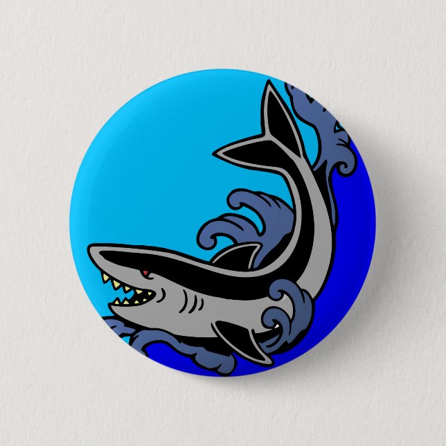 Shark Waves Button (Vorderseite)