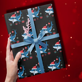 Shark Weihnachtsmannmütze Weihnachtsgeschenk Ocean Geschenkpapier