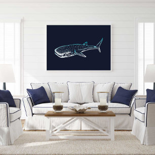 Shark Whale Print   Shark Whale Wall Print Poster