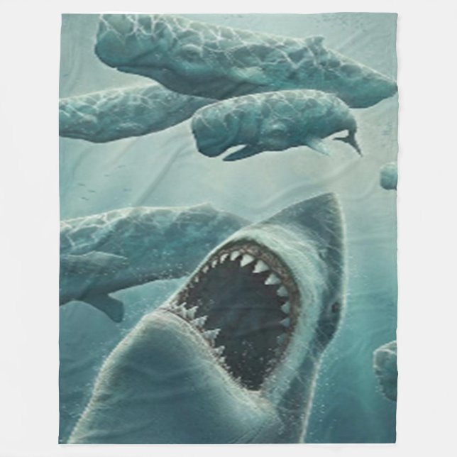 SHARK & WHALES FLEECE BLANKET (Vorderseite)