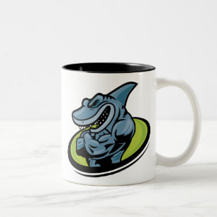 shark zweifarbige tasse
