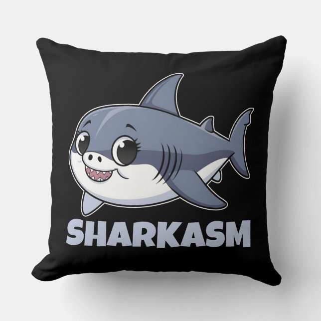 Sharkasmus mit Porbeagle Shark Baby Funny Pub Kissen (Vorderseite)