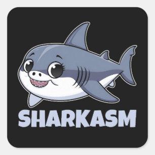 Sharkasmus mit Porbeagle Shark Baby Funny Pub Quadratischer Aufkleber