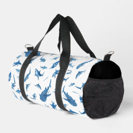 Sharks & Manta Rays|Ocean Art Design Duffle Bag