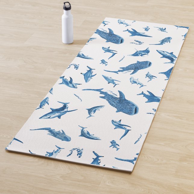 Sharks & Manta Rays｜Ocean Art Design Yogamatte (Beispiel)